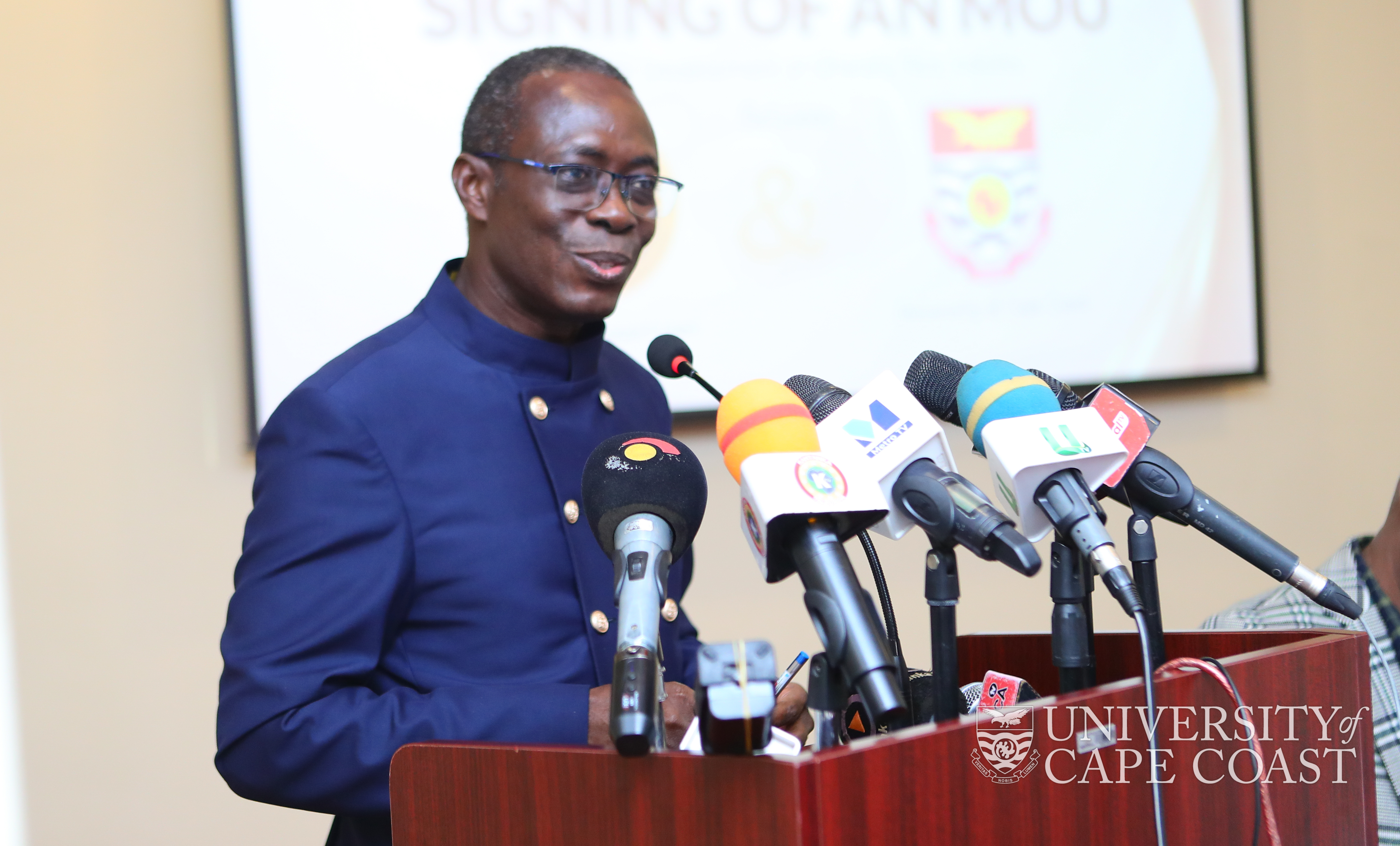 Vice-Chancellor of UCC, Prof. Johnson Nyarko Boampong delivering his address Vice-Chancellor of UCC, Prof. Johnson Nyarko Boampong delivering his address