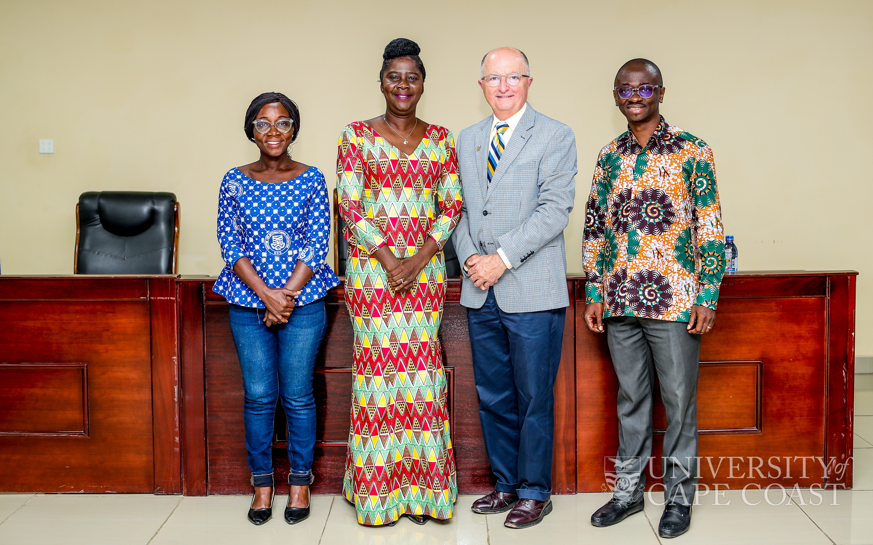 Prof Boohene (2nd from left) and Dr Wingert in a photo with Dr. Bert Boadi Kusi (right) Prof Boohene (2nd from left) and Dr Wingert in a photo with Dr. Bert Boadi Kusi (right)