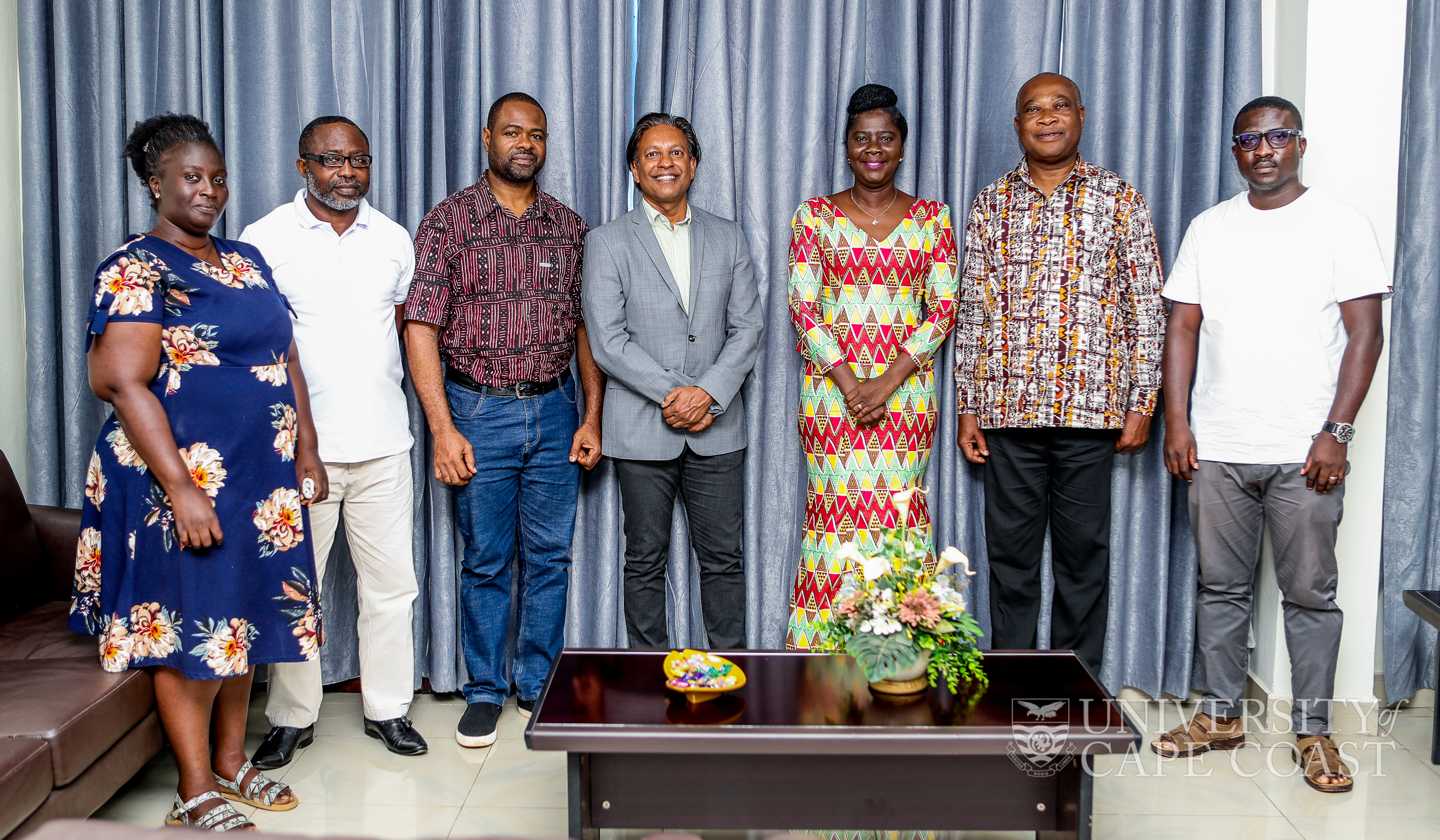 Prof. Boohene (3rd from right) and Prof. Prem Bindraban (4th from left) in a group photo with the delegation Prof. Boohene (3rd from right) and Prof. Prem Bindraban (4th from left) in a group photo with the delegation