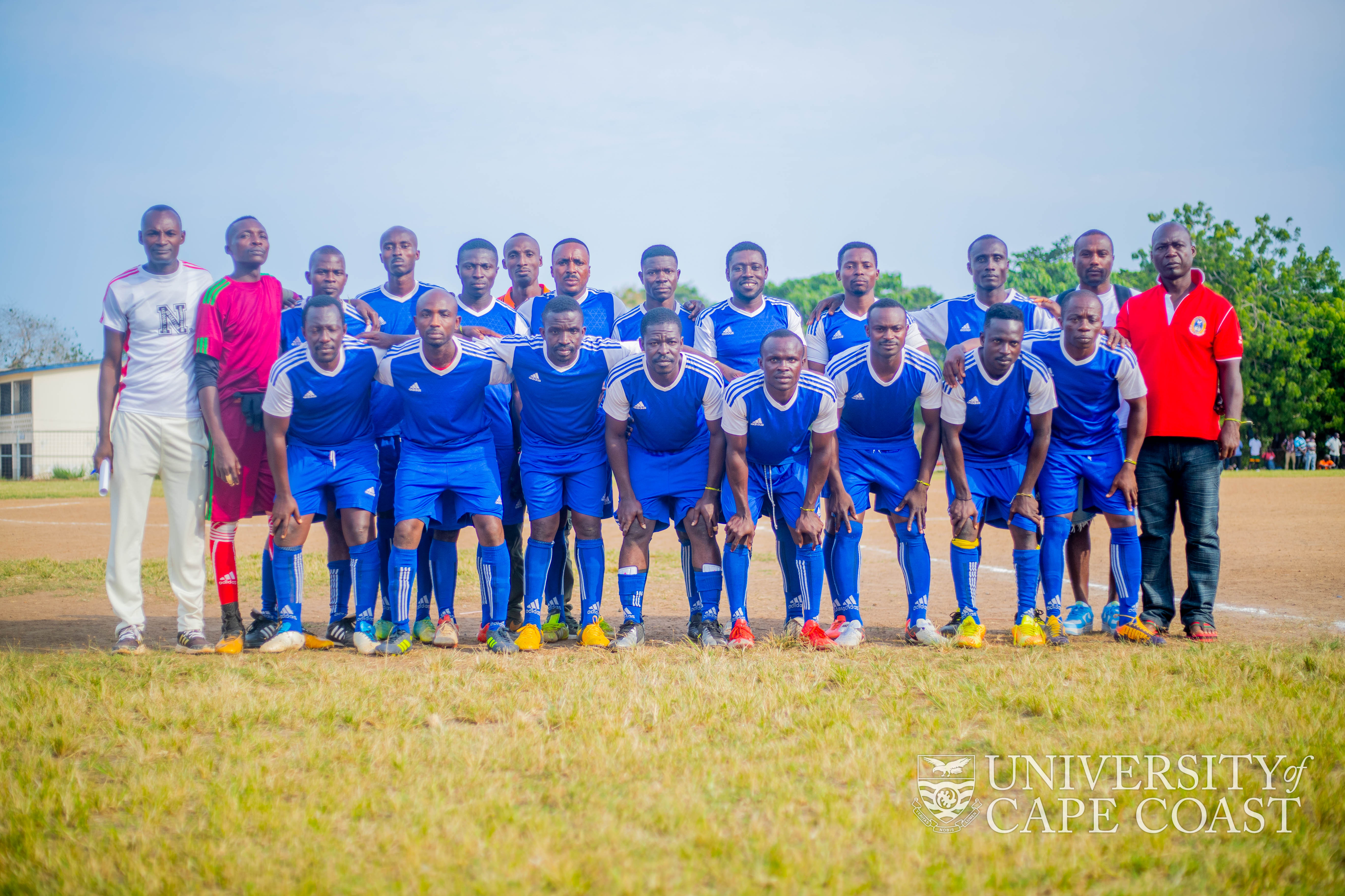 Team from the Security Section before the final football match of the competition Team from the Security Section before the final football match of the competition