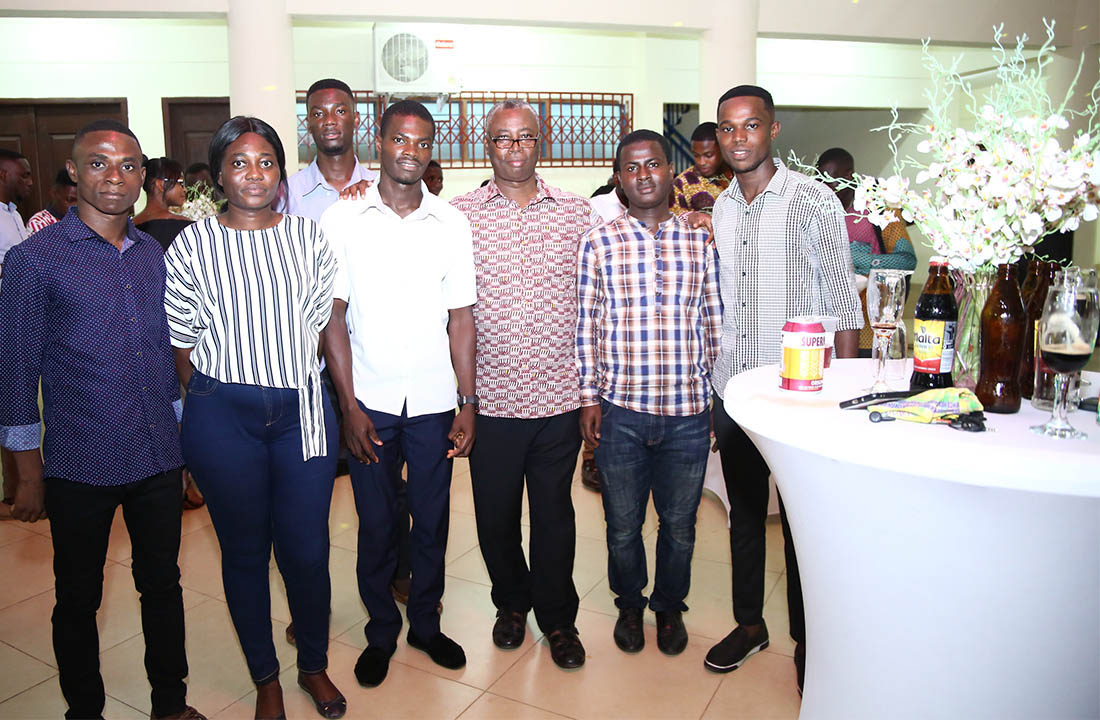 Some first class students with the Provost of the College of Humanities and Legal Studies 