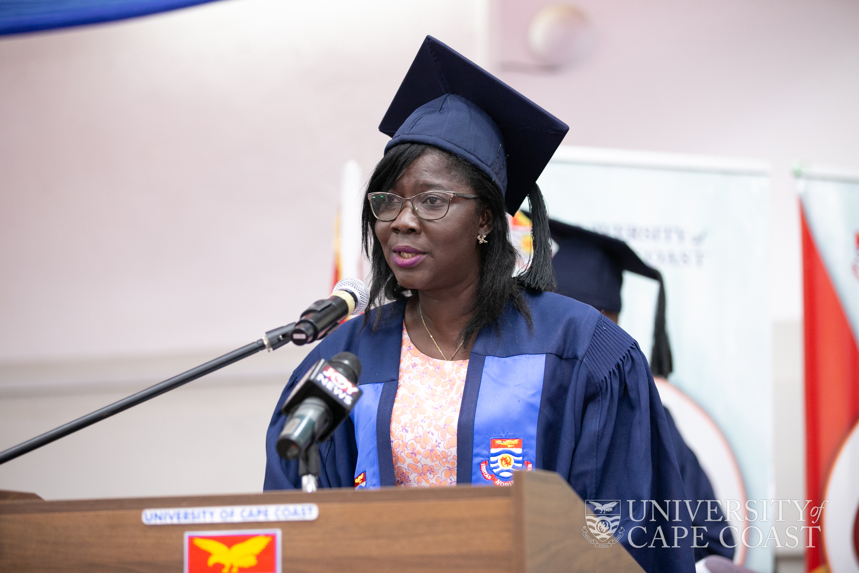 Pro VC-UCC, Prof. Rosemond Boohene, delivering her speech at the Matriculation Pro VC-UCC, Prof. Rosemond Boohene, delivering her speech at the Matriculation