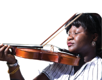 A woman playing violin