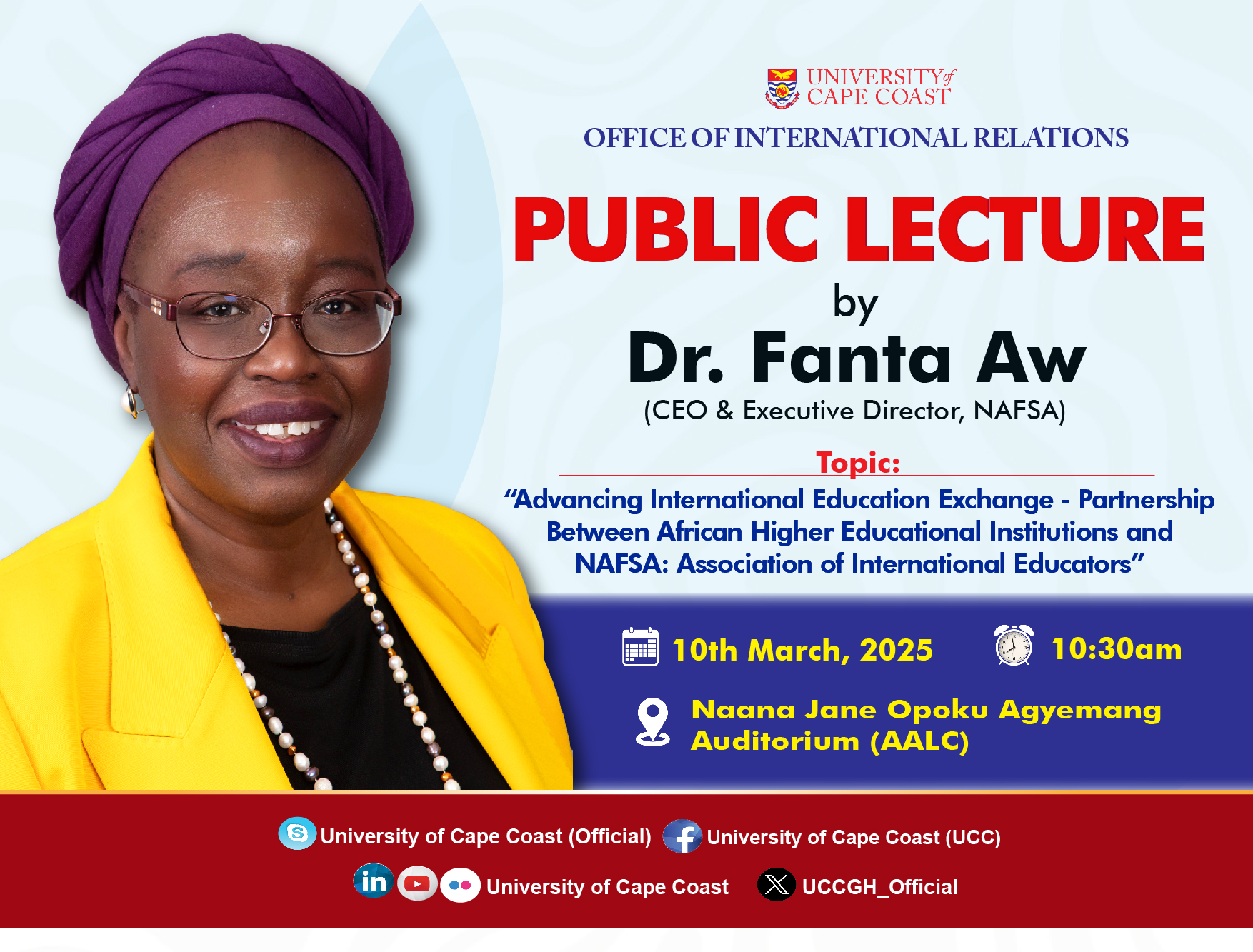 PUBLIC LECTURE ANNOUNCEMENT
