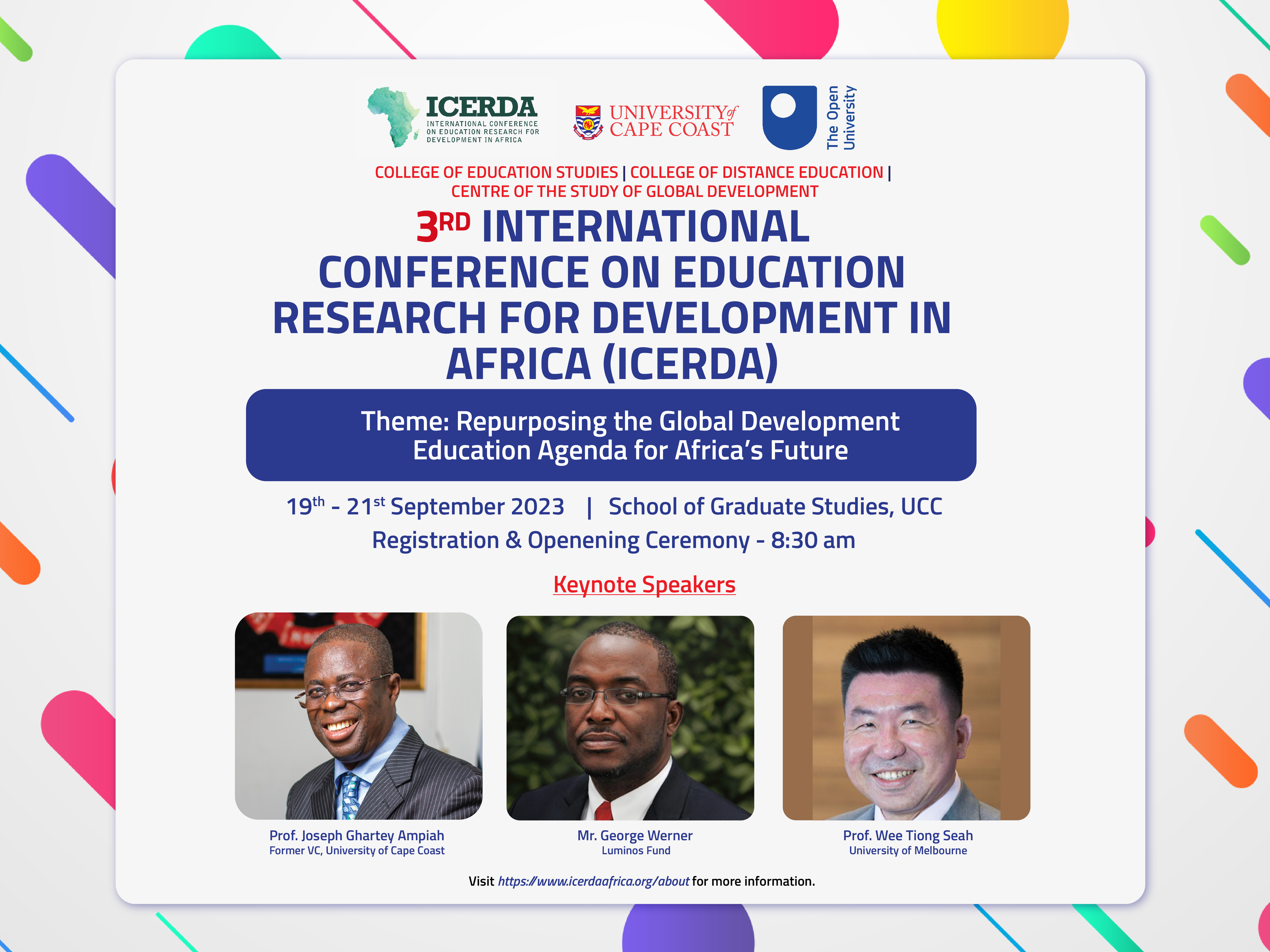 INTERNATIONAL CONFERENCE ON EDUCATION RESEARCH FOR DEVELOPMENT IN AFRICA (ICERDA) ANNOUNCEMENT