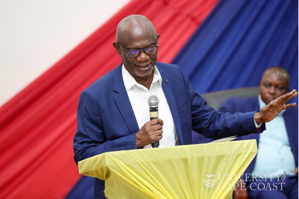 Prof. Jophus Anamuah-Mensah delivering his keynote address Prof. Jophus Anamuah-Mensah delivering his keynote address