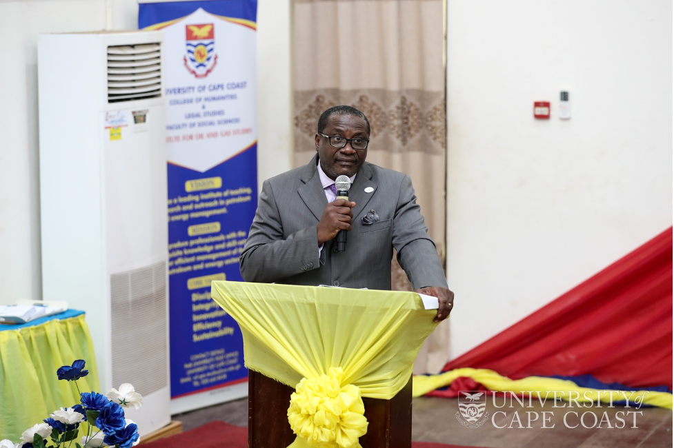 Prof. Philip Ebow Bondzi-Simpson speaking at the Research Grant Presentation Event Prof. Philip Ebow Bondzi-Simpson speaking at the Research Grant Presentation Event