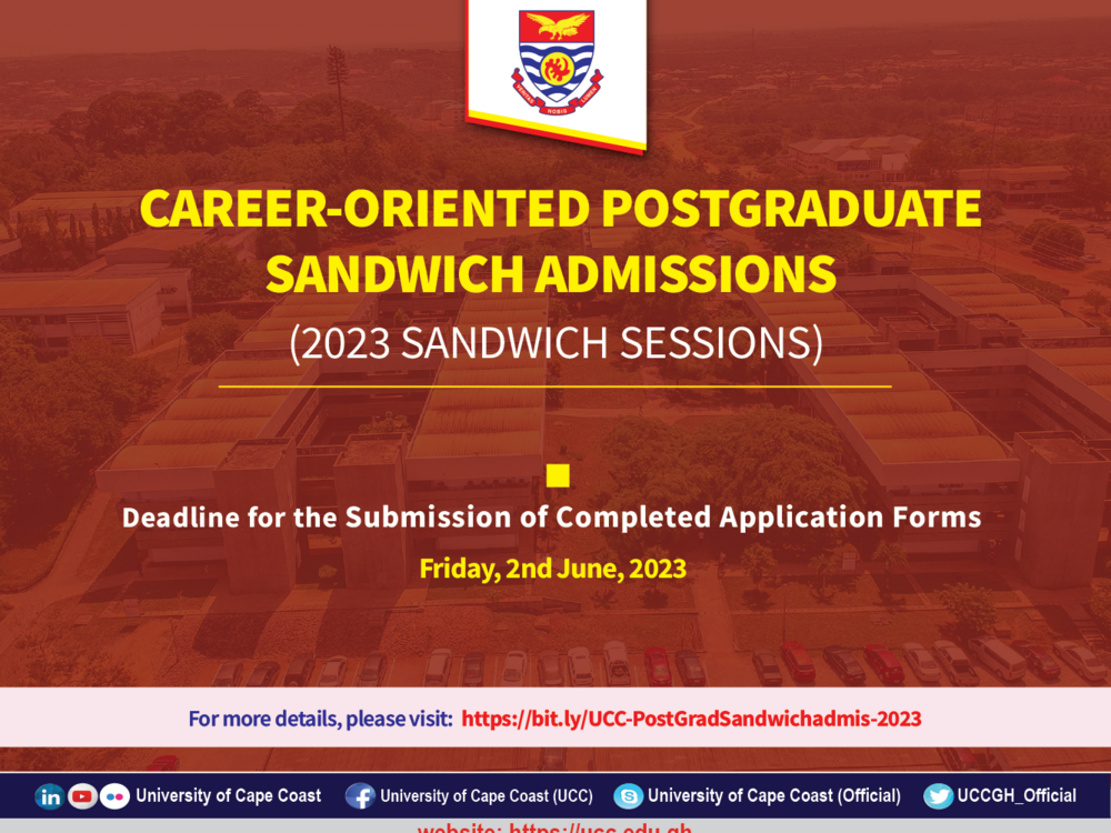 SALE OF APPLICATION VOUCHERS FOR ADMISSION TO CAREER-ORIENTED POST GRADUATE PROGRAMMES FOR 2023 SANDWICH SESSION ANNOUNCEMENT