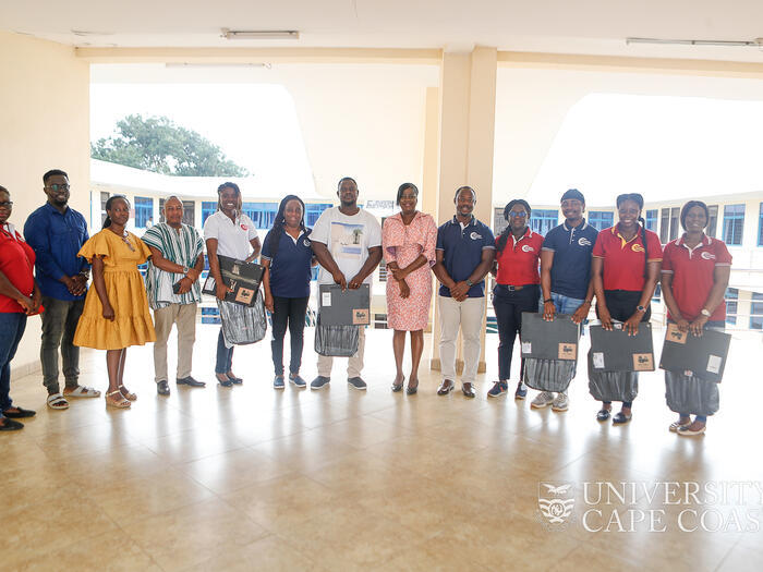 Award winners with the Pro Vice-Chancellor and other officials of UCC