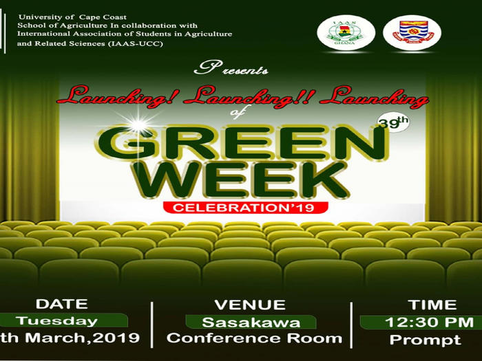 International Association of Students in Agriculture  and Related Sciences Week Celebration 2019 Launch Poster