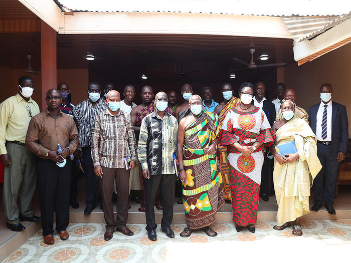 The UCC delegation with the Paramount Chief and elders of Agona Nyakrom The UCC delegation with the Paramount Chief and elders of Agona Nyakrom