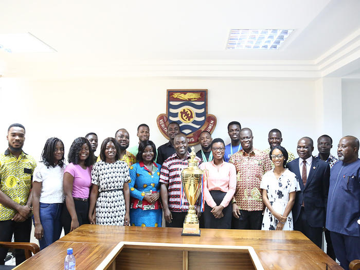 The Debaters team with the Vice-Chancellor and other officials of the University The Debaters team with the Vice-Chancellor and other officials of the University