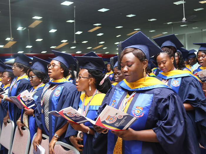 Graduating Students singing the UCC anthem Graduating Students singing the UCC anthem