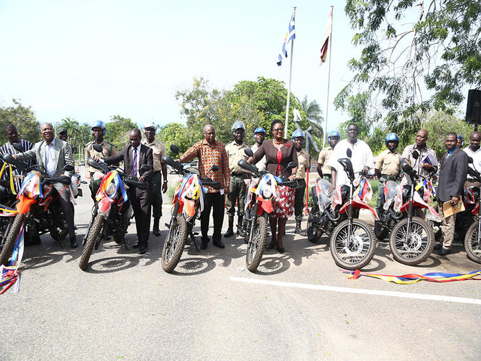 The dignitaries with the motorbikes The dignitaries with the motorbikes