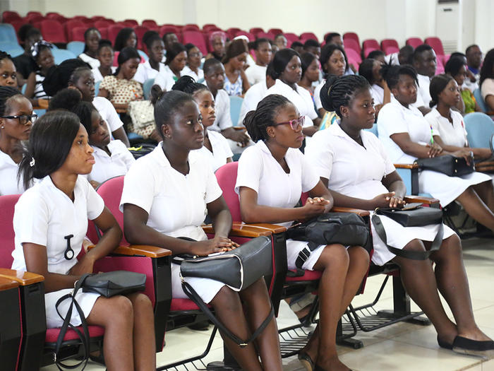 Some students of the School of Nursing at the forum Some students of the School of Nursing at the forum