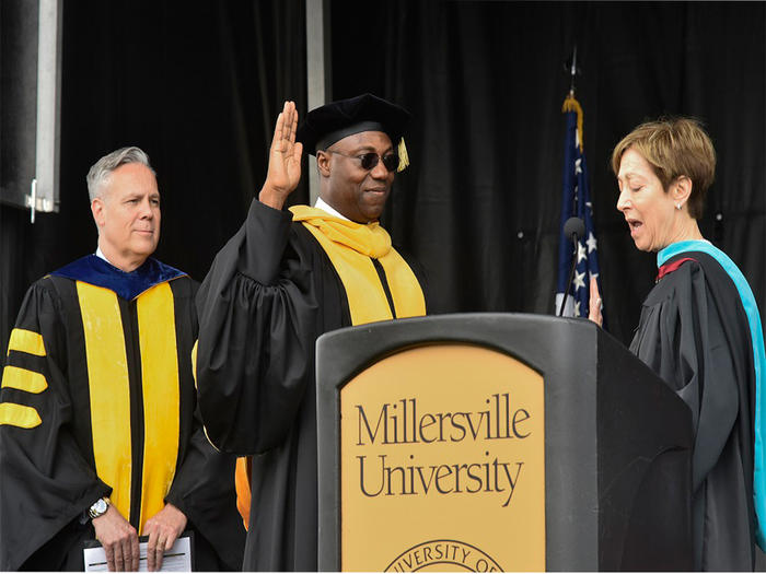 Prof. Wubah being sworn into office Prof. Wubah being sworn into office