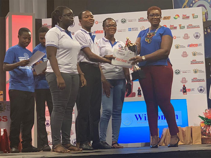 The UCC contestants receiving their prize