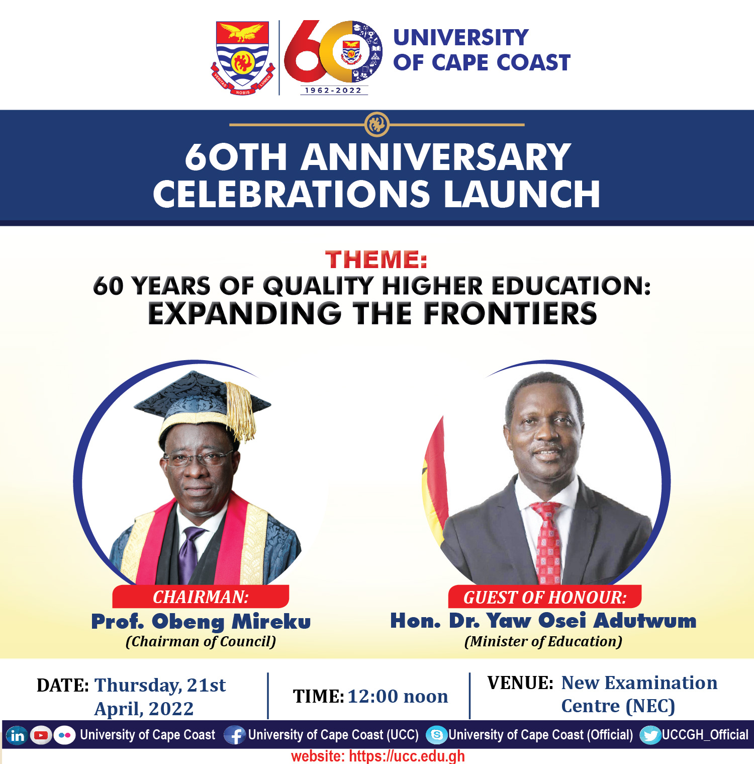 UCC@60 Launch Launch of 60th Anniversary